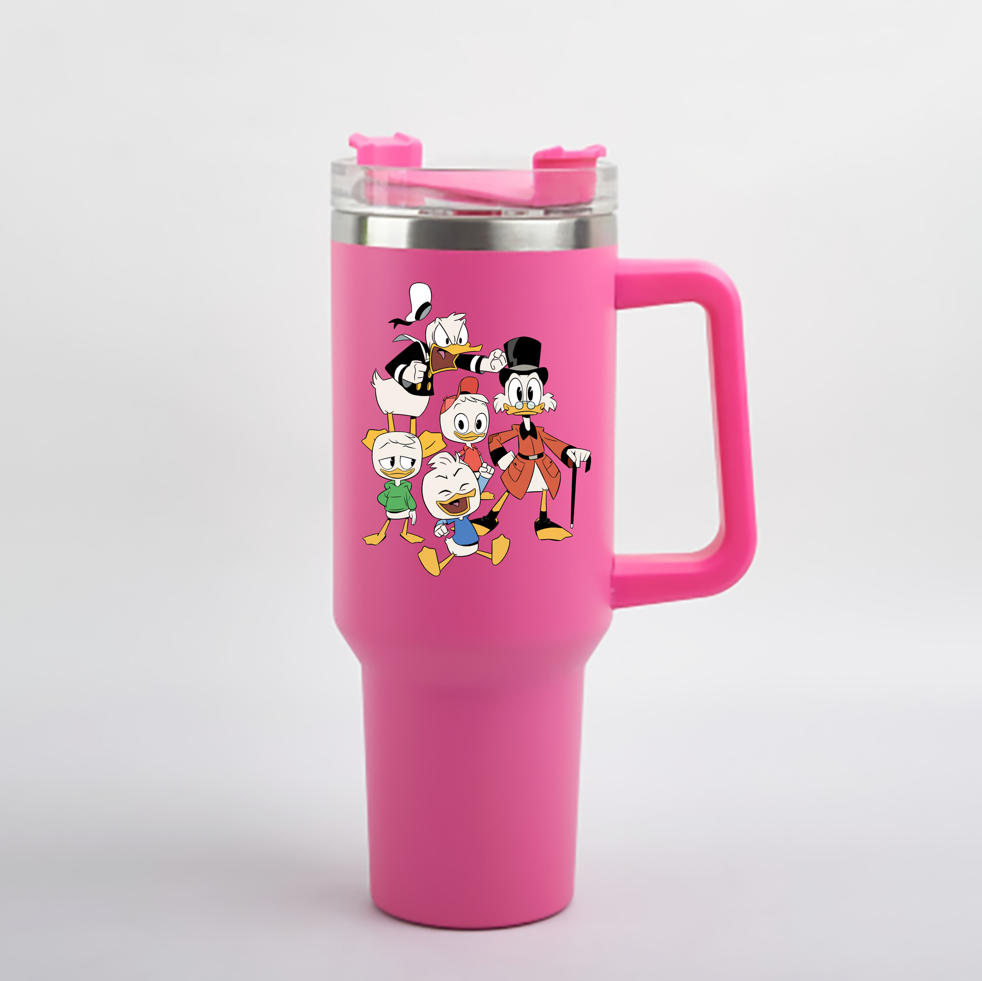 （画像用） ミッキーマウス Mickey Mouse 1200mL車用タンブラー - クリスタルステッカー（プラスチックストロー付き）